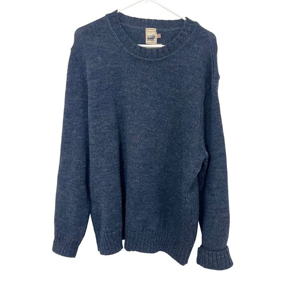 John Lewis & Co Navy Wool Pullover Crewneck Sweater Wool England Mens Large - Picture 1 of 6